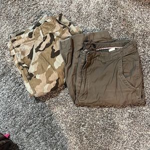 Banana Republic cargo short set, levi strauss camo shorts.